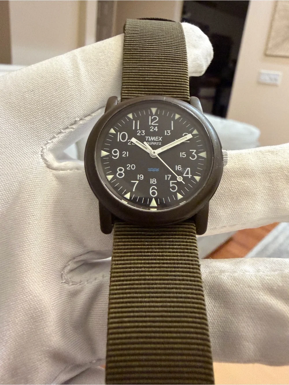 Timex Men's Olive Green Field Watch with Black Dial - Picture 3 of 9